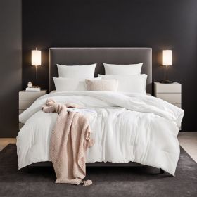 All Season White Oversized Solid Plump Duvet, Premium Hotel, Bedroom And Guesthouse Comforter. This Extra Warm Thick Winter Quilt Transitions Sea (Option: White-K)